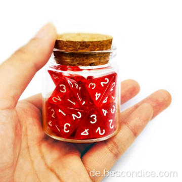 Transparent rote D4 -Würfel 20pcs Healing Potion Flasche, 20pcs D4 D4 -Potion Dungeons und Drachenzubehör der Standardgröße.